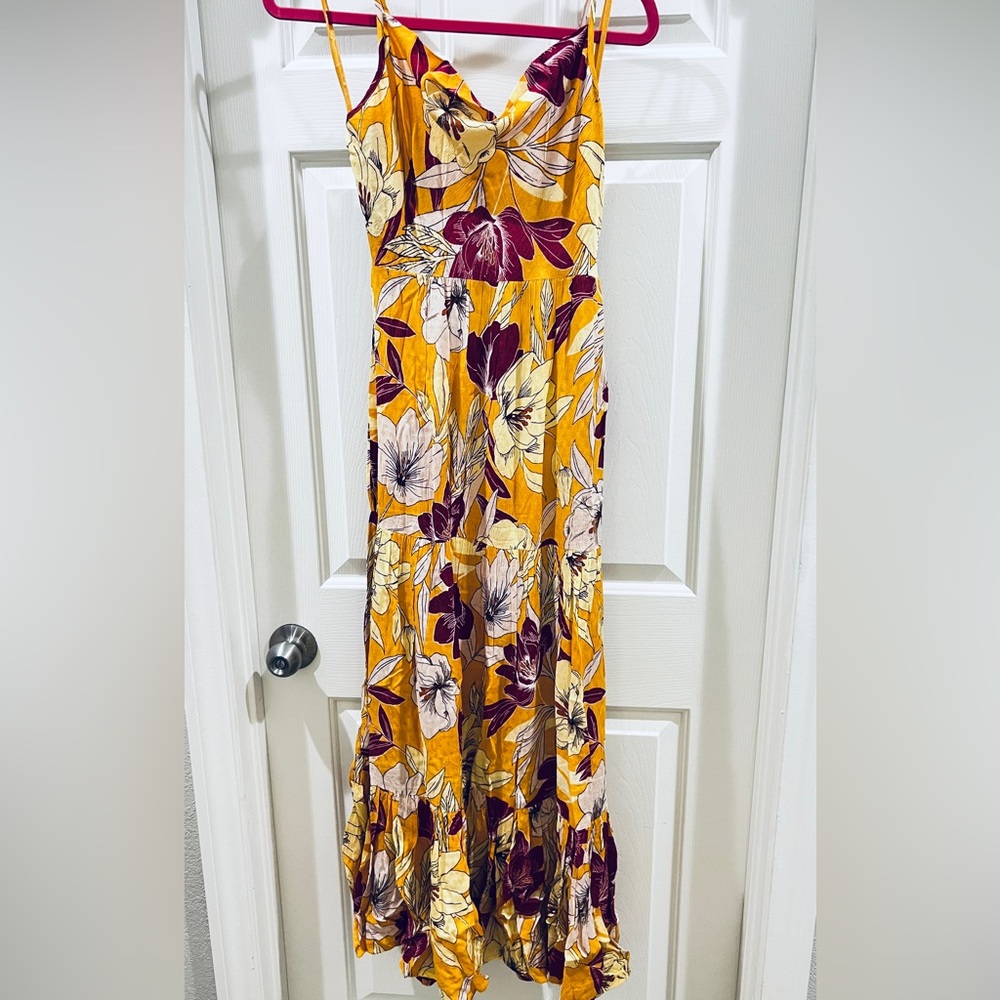 BOG Collective NWT Floral Yellow and Purple Dress SMALL